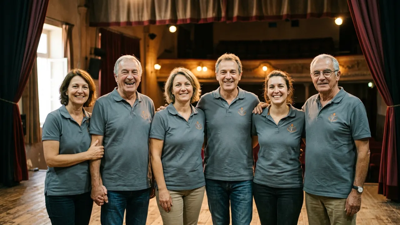 Portrait chaleureux de membres de l'équipe bénévole de LRS Spectacles